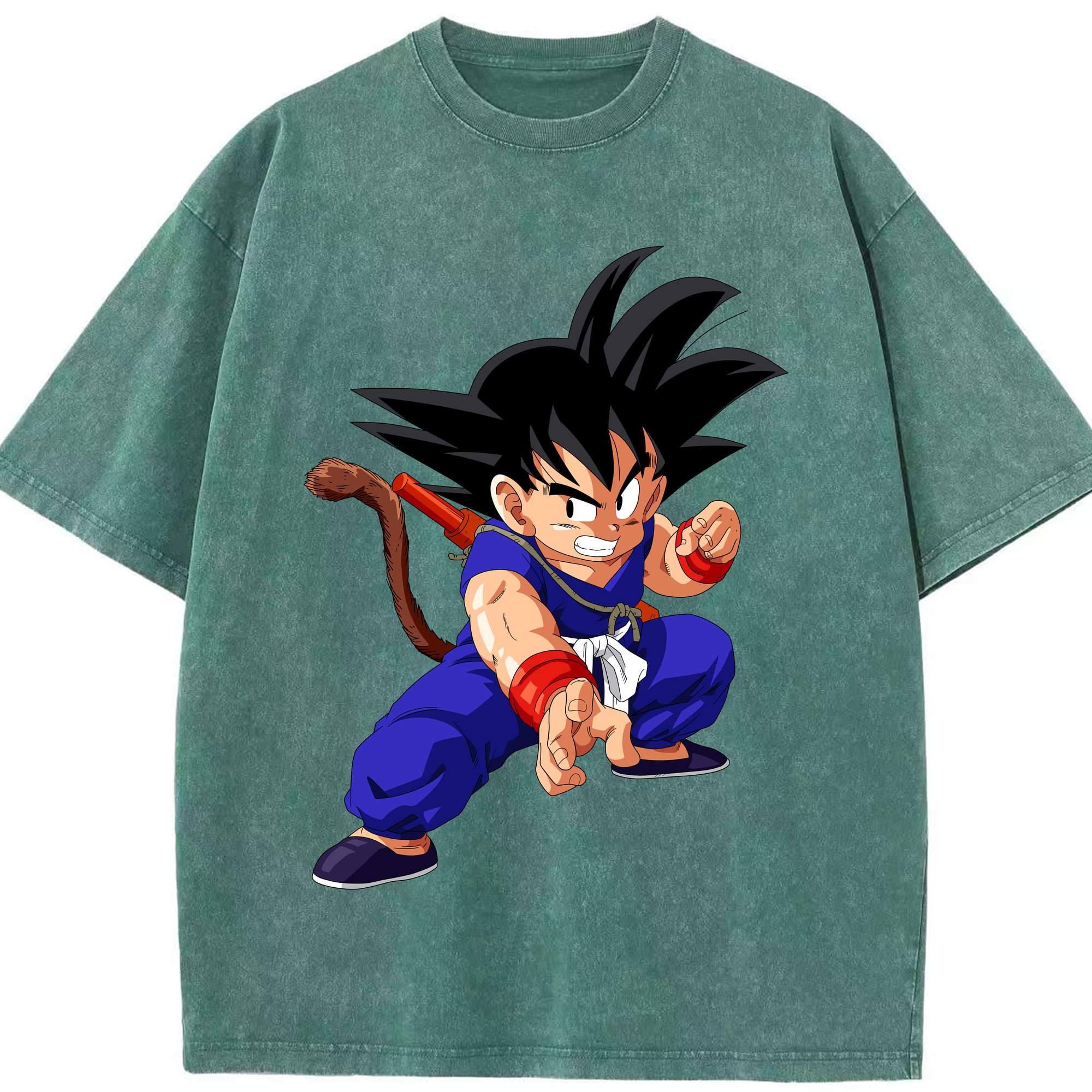 （画像用） ドラゴンボール 孫悟空（そん ごくう）Son Goku カカロット DRAGON BALL Kakarotto 綿100% ヴィンテージ風 半袖Tシャツ（フロントプリント）